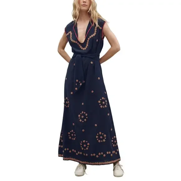 The Great. 'The Beaded' Blue Cotton Corridor Dress Size 1 - Picture 1 of 4